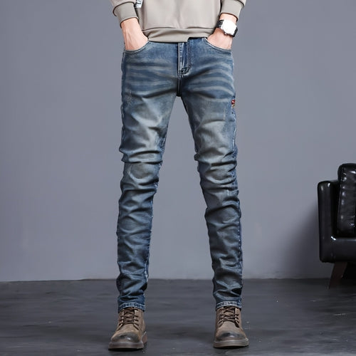 Youth Retro Drip Denim – Embroidered Street Jeans for Everyday Flex