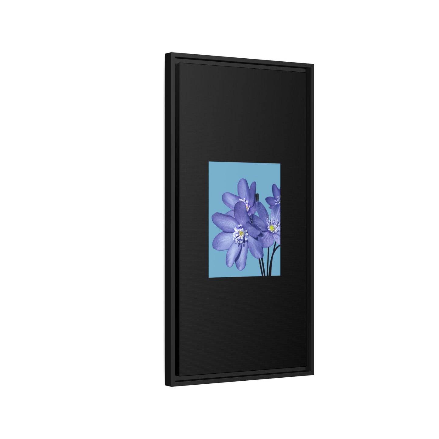 Framed Floral Canvas Art - Vibrant Blue Flower Decor