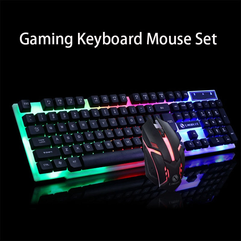 Glide+ RGB Gaming Keyboard & Mouse Combo – Wired LED Backlit Set