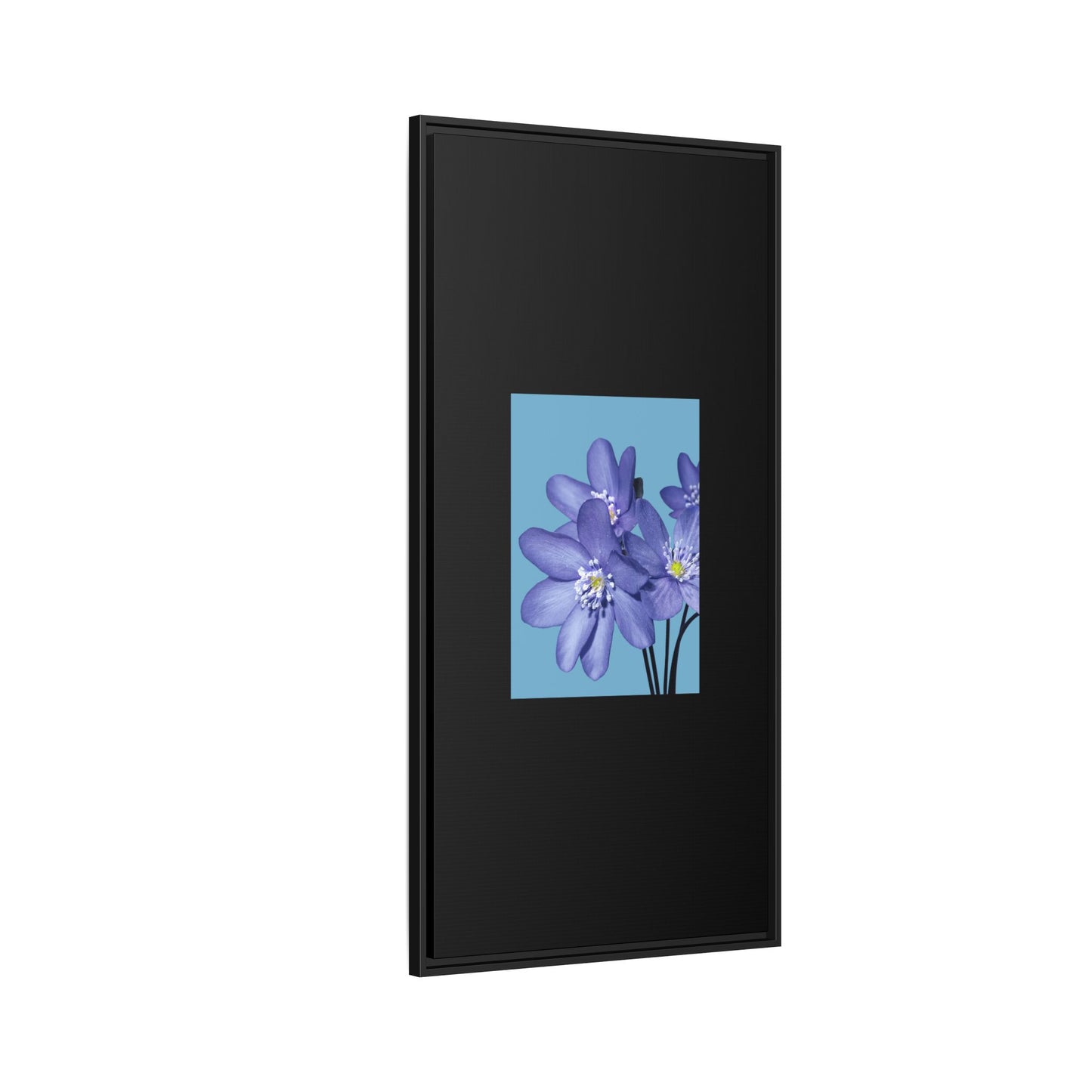 Framed Floral Canvas Art - Vibrant Blue Flower Decor