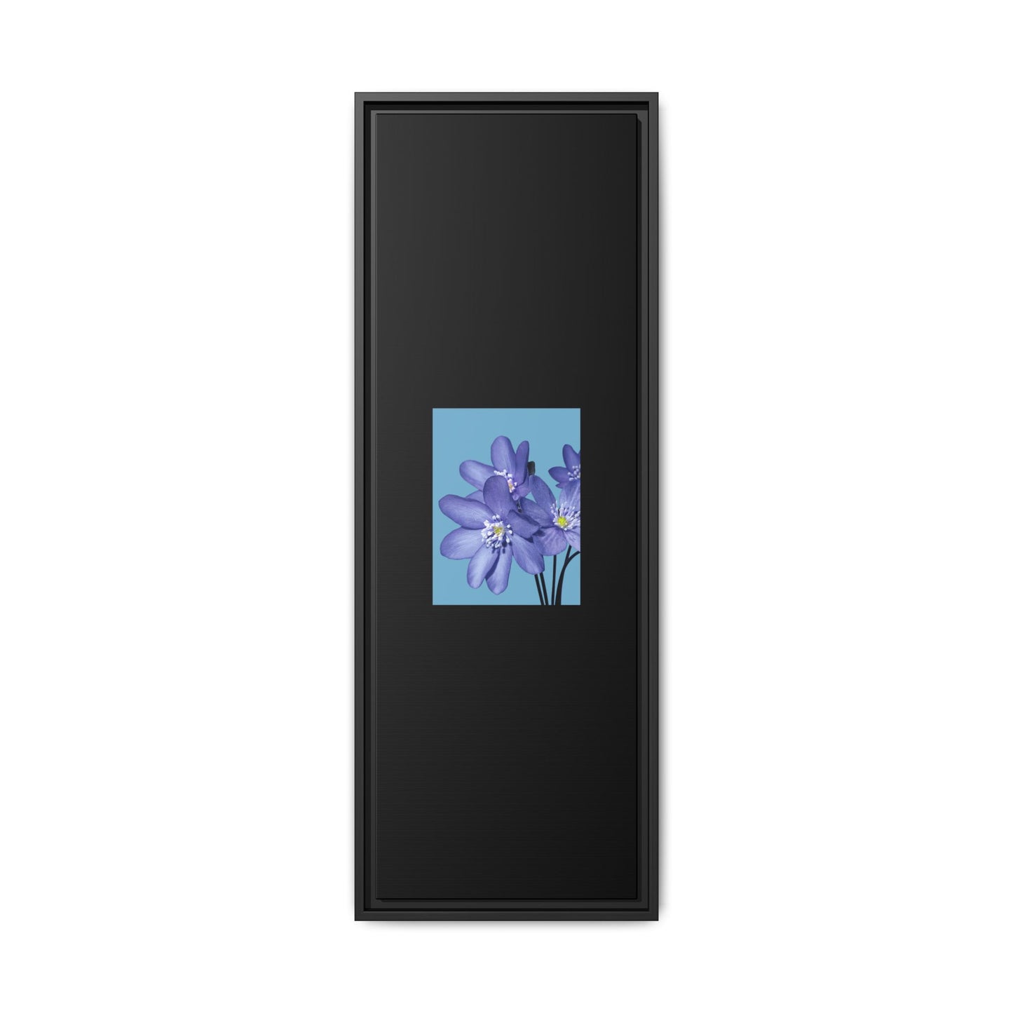 Framed Floral Canvas Art - Vibrant Blue Flower Decor