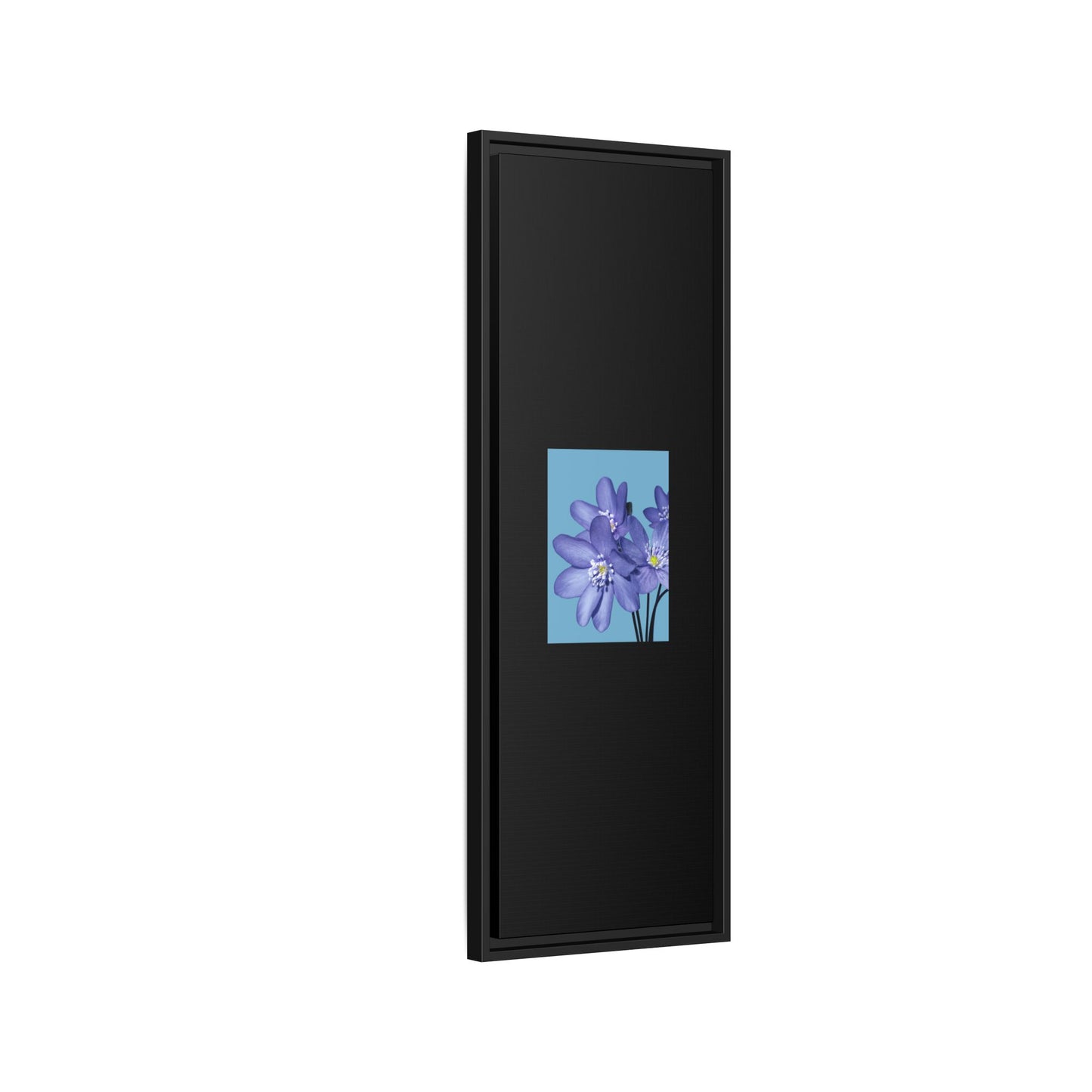 Framed Floral Canvas Art - Vibrant Blue Flower Decor