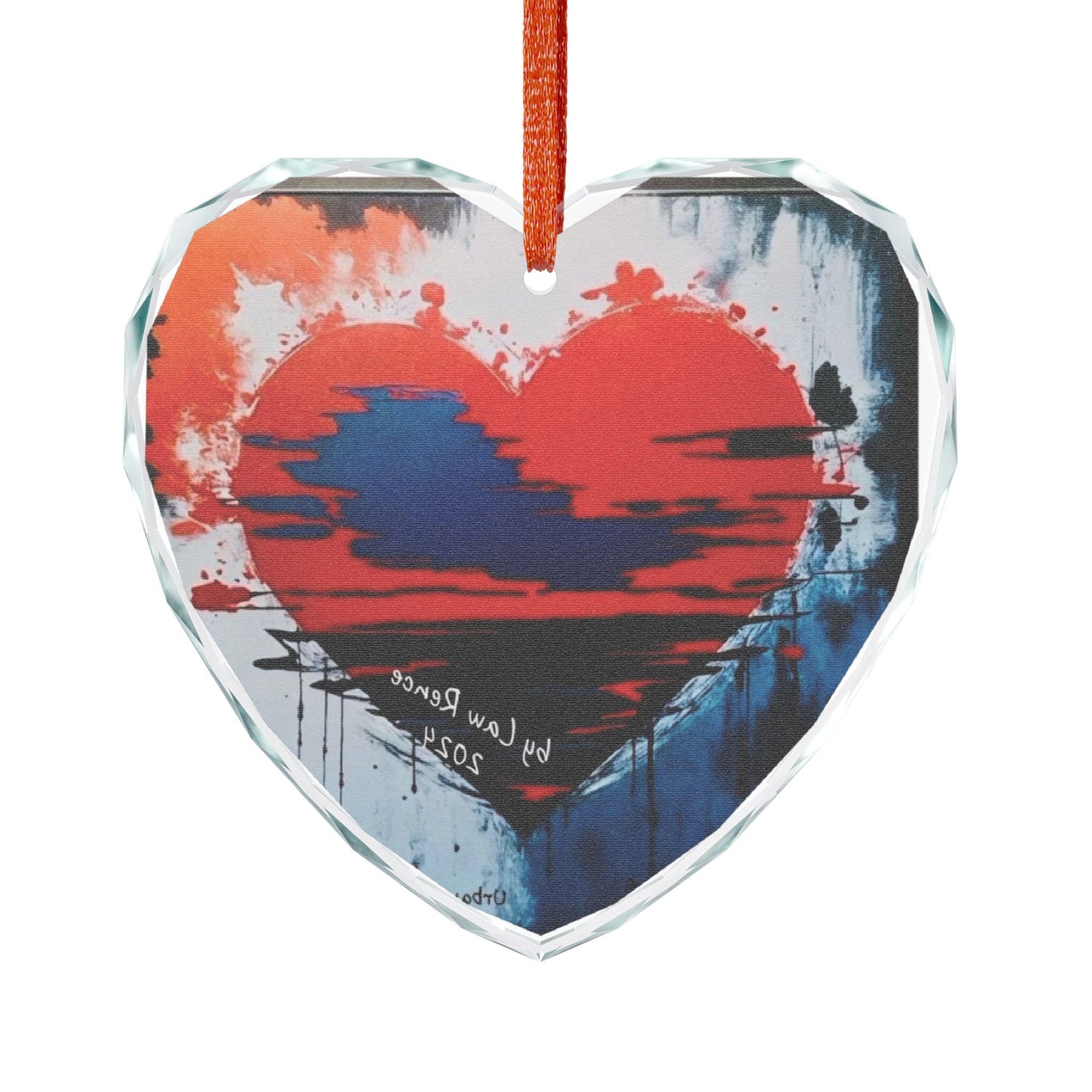 The Bleeding Heart 2025 Design Crystal Glass Ornament by Law Rence
