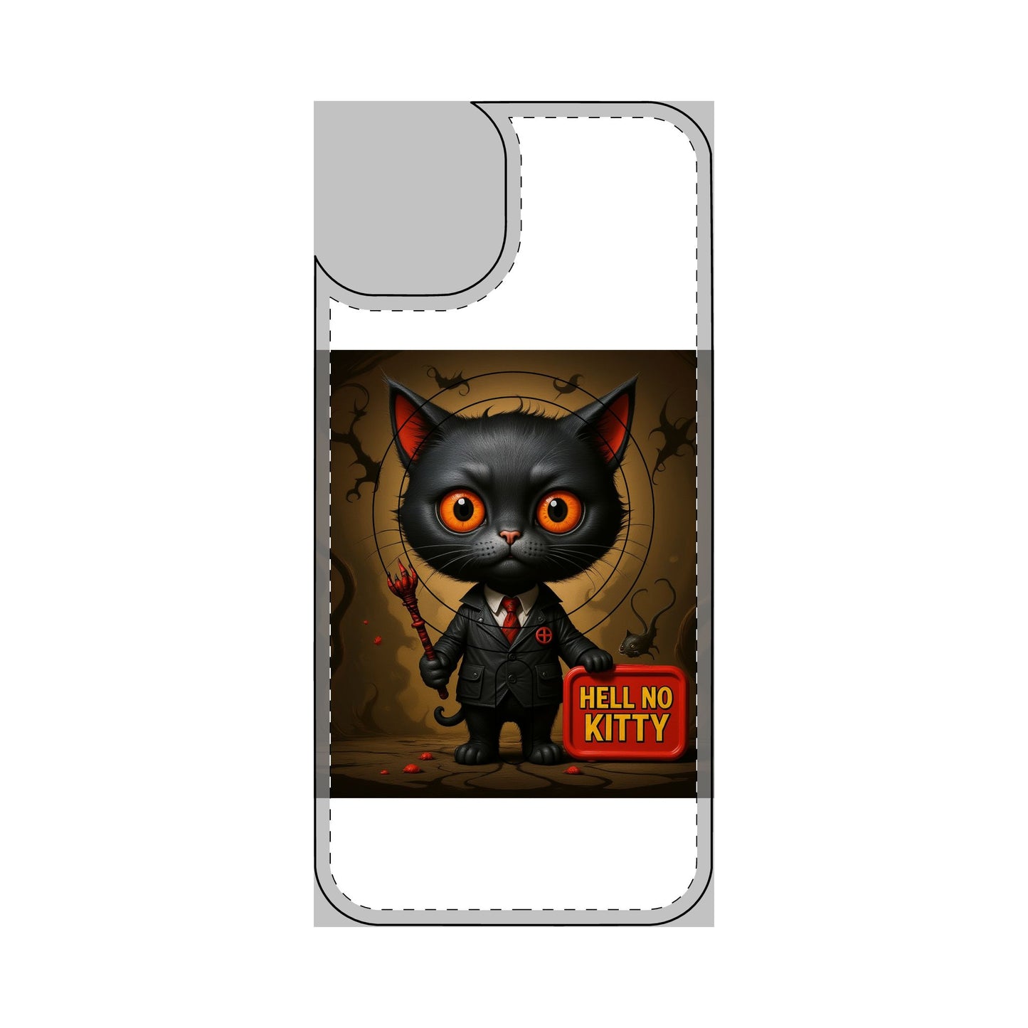 Hell No Kitty™ Magnetic Phone Case – Rebellious Cat Lover Cover for the Anti-Cute Crowd | Durable, Custom Fit Protection
