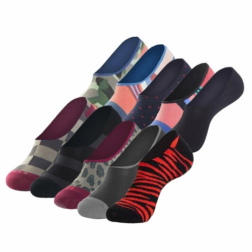 StrideCore No Show Socks 10-Pack Cushioned Everyday Comfort Fit