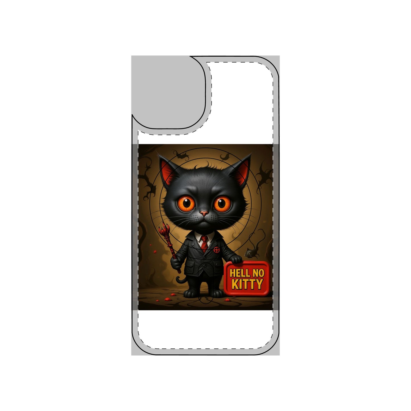 Hell No Kitty™ Magnetic Phone Case – Rebellious Cat Lover Cover for the Anti-Cute Crowd | Durable, Custom Fit Protection