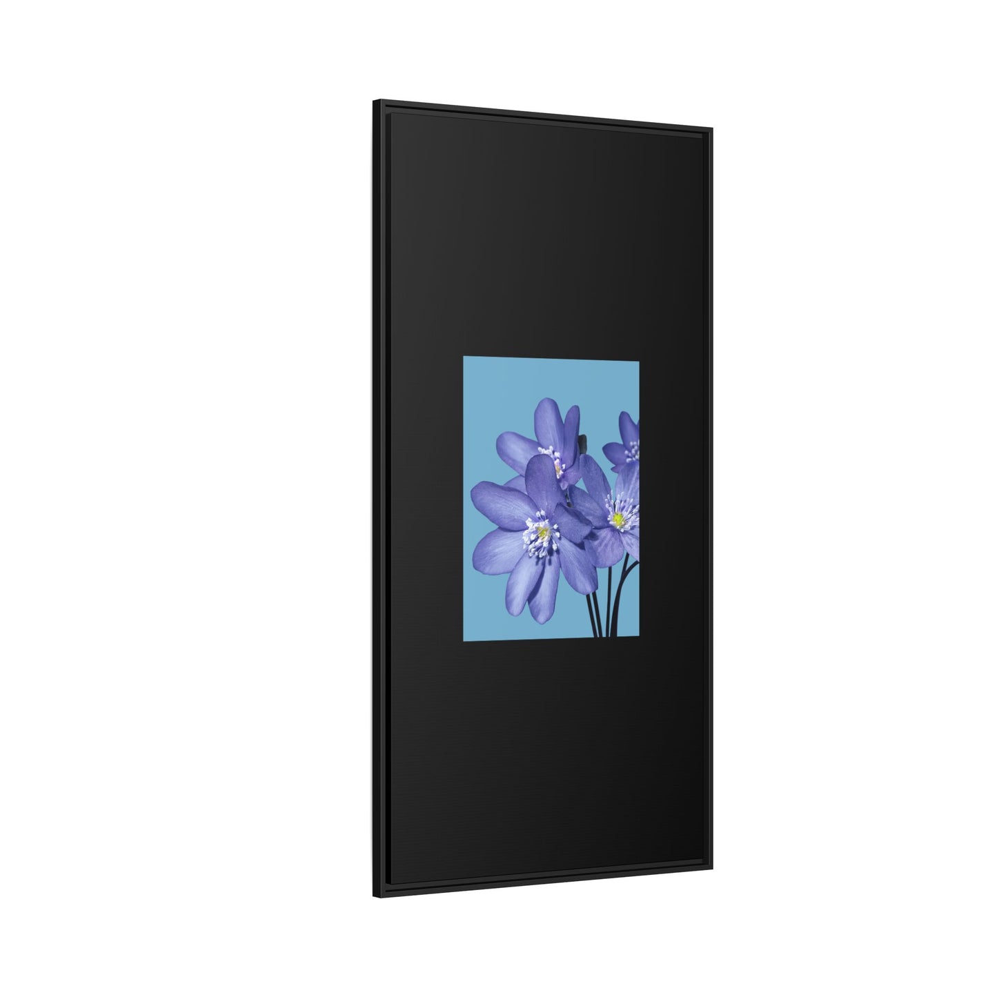 Framed Floral Canvas Art - Vibrant Blue Flower Decor
