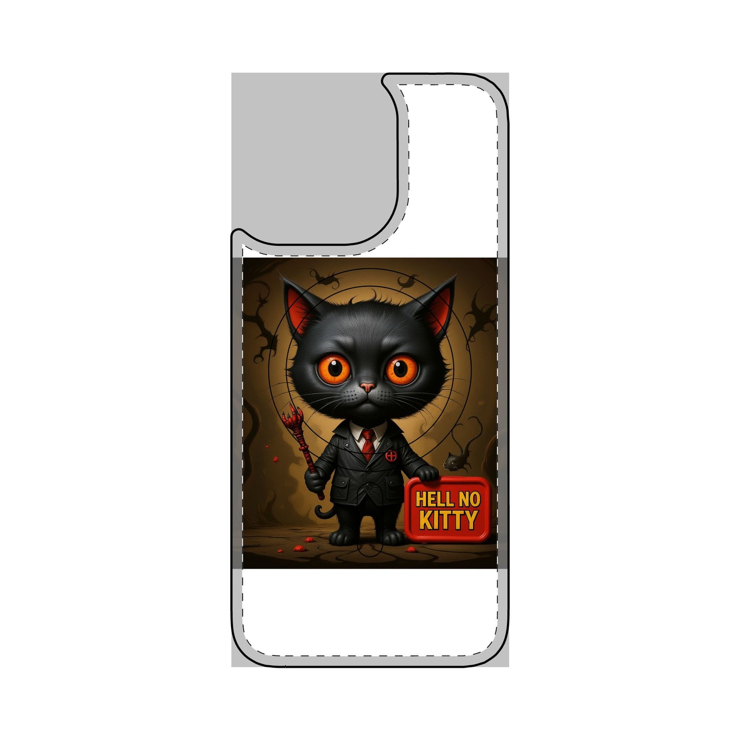 Hell No Kitty™ Magnetic Phone Case – Rebellious Cat Lover Cover for the Anti-Cute Crowd | Durable, Custom Fit Protection