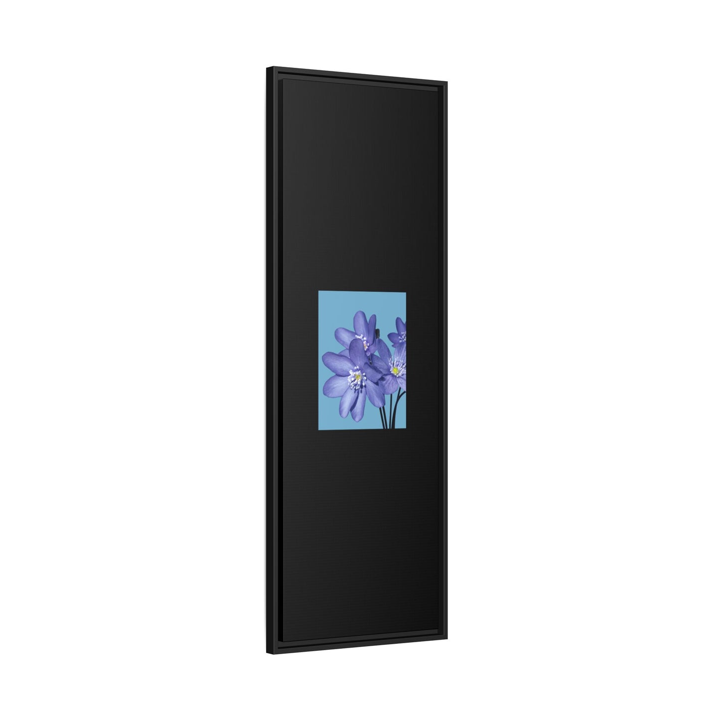 Framed Floral Canvas Art - Vibrant Blue Flower Decor