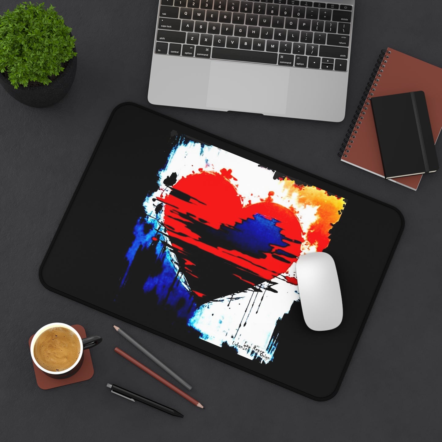 Painted Love Desk Pad for the Artsy Student or the Creative Individual
