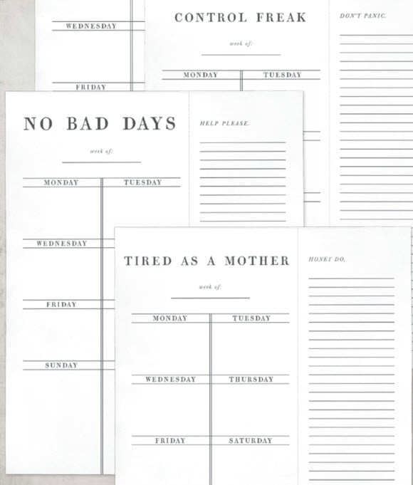 📅 Control Freak Weekly List Notepad – Desk Planner (8.5" x 11")