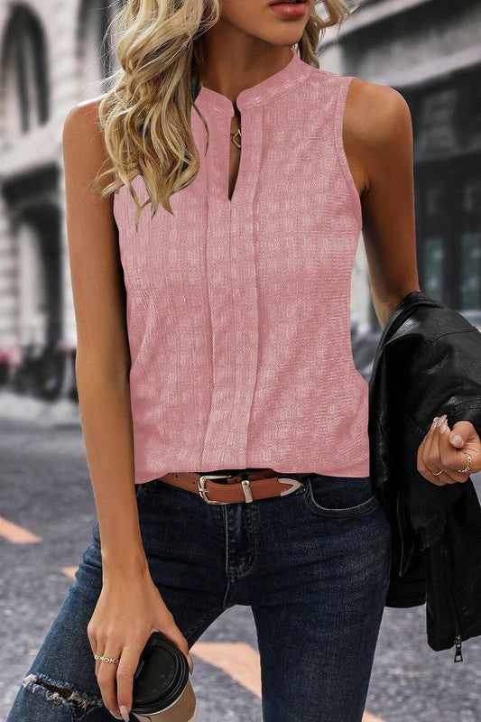 Notch & Drip Tank – Textured Sleeveless Classic with Edge
