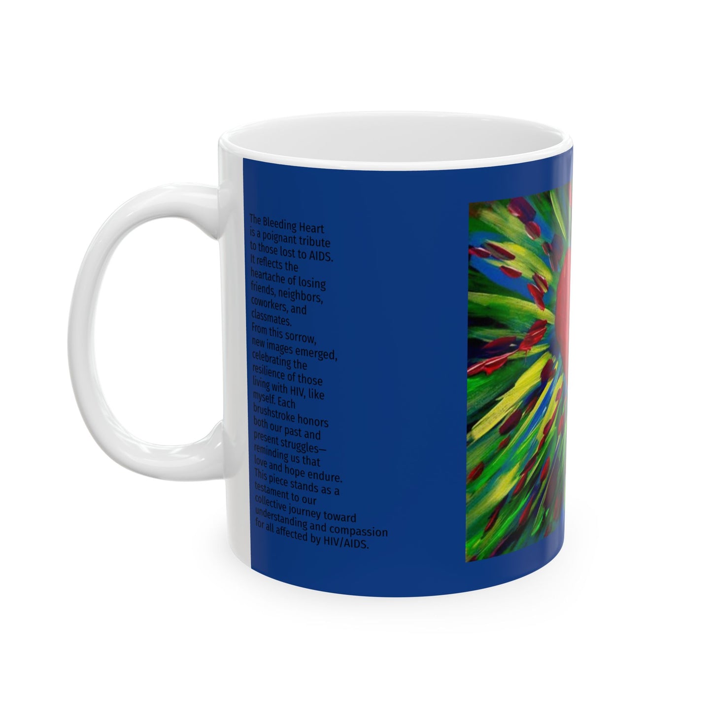 Ceramic Mug, (11oz, 15oz) featuring the Bleeding Heart by Law Rence Featuring the original 1996 Bleeding Heart Design