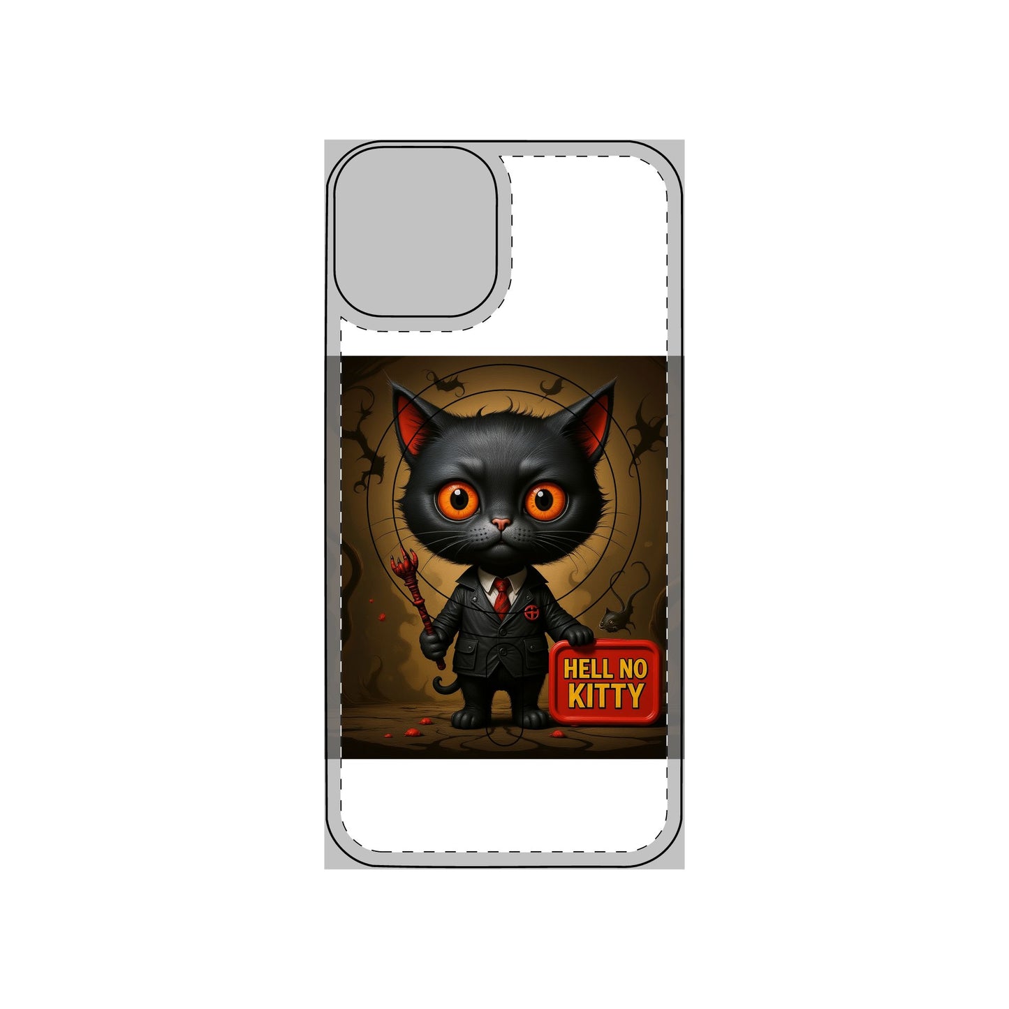 Hell No Kitty™ Magnetic Phone Case – Rebellious Cat Lover Cover for the Anti-Cute Crowd | Durable, Custom Fit Protection