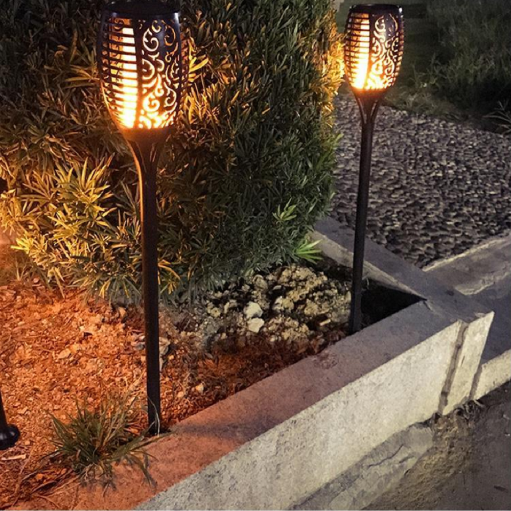 FlickerGlow Solar Flame Lights – Small Torch Style for Gardens & Paths