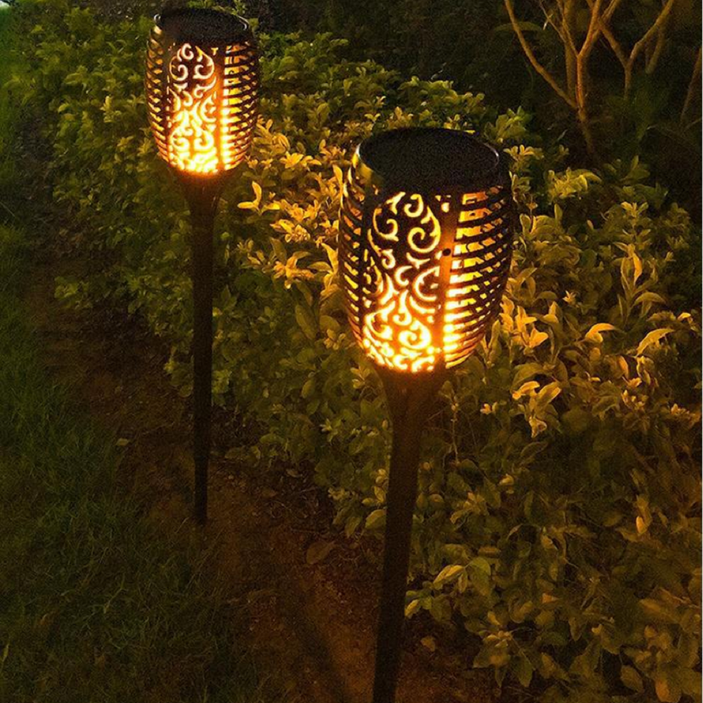 FlickerGlow Solar Flame Lights – Small Torch Style for Gardens & Paths