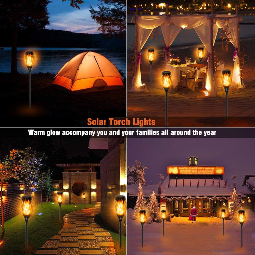 FlickerGlow Solar Flame Lights – Small Torch Style for Gardens & Paths