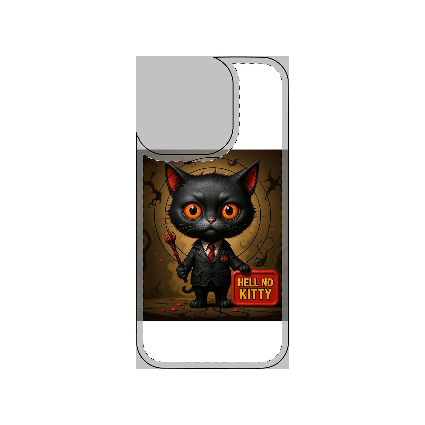Hell No Kitty™ Magnetic Phone Case – Rebellious Cat Lover Cover for the Anti-Cute Crowd | Durable, Custom Fit Protection
