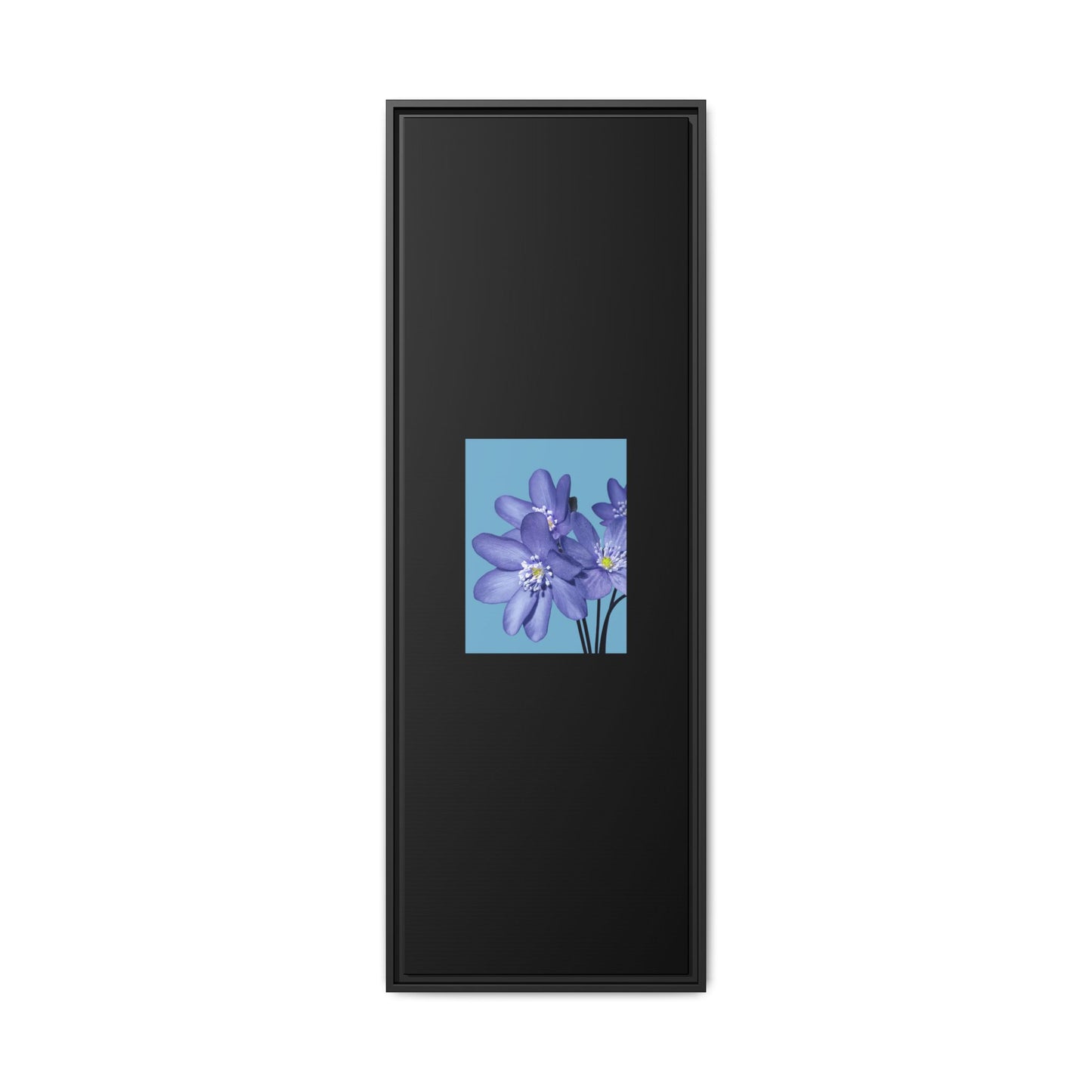 Framed Floral Canvas Art - Vibrant Blue Flower Decor