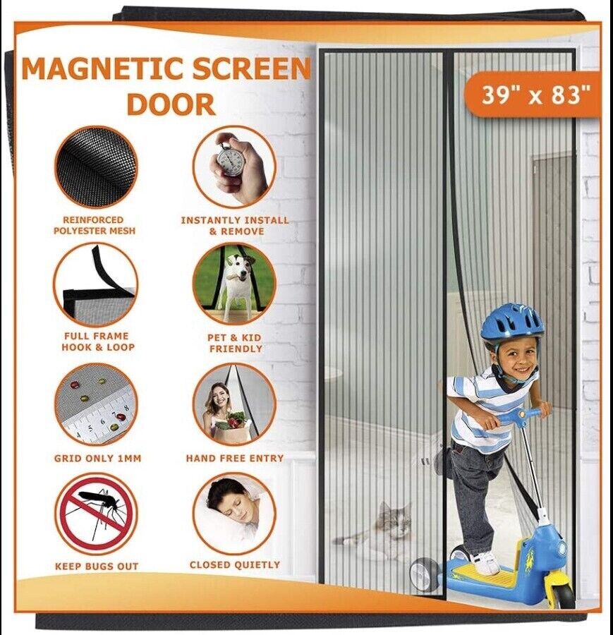 Buzz-Off Buddy: Snap-Closure Magnetic Screen Door Mesh