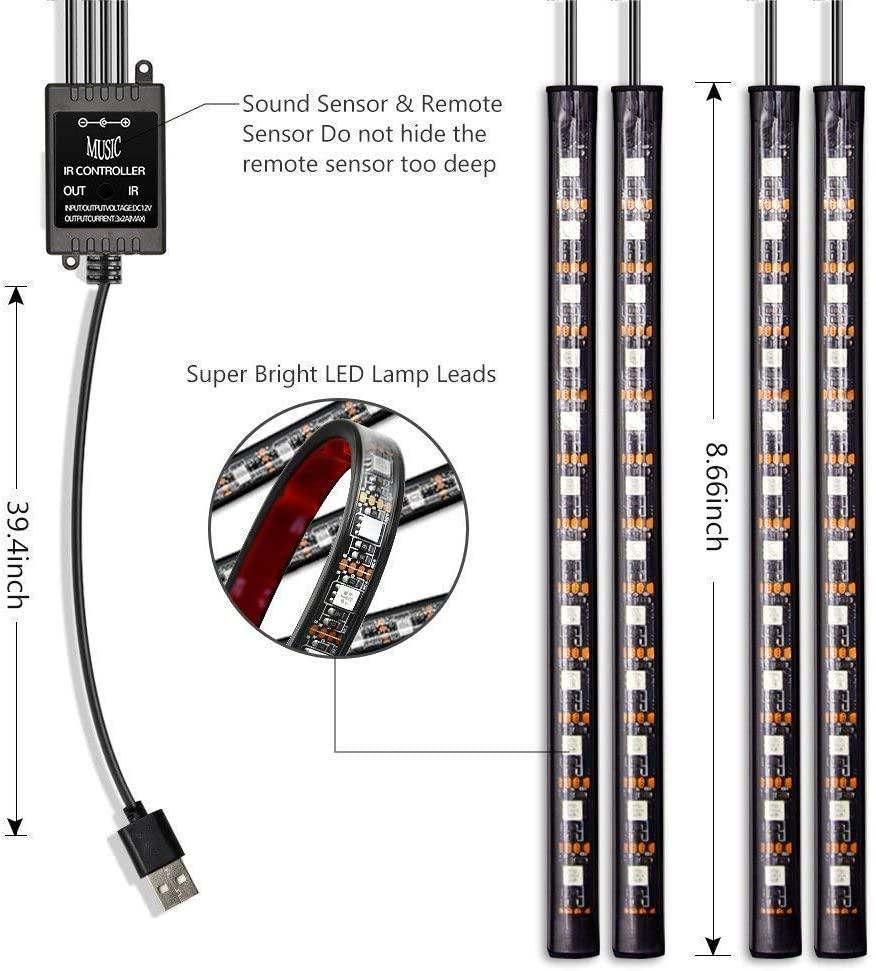 CruzeGlow SoundSync RGB Car LED Strips: Music-Activated Mood Lights