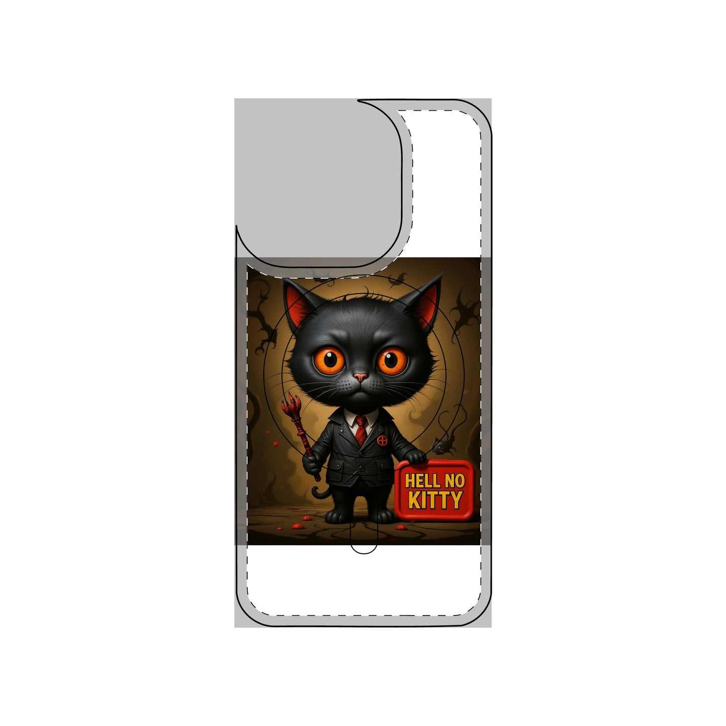 Hell No Kitty™ Magnetic Phone Case – Rebellious Cat Lover Cover for the Anti-Cute Crowd | Durable, Custom Fit Protection