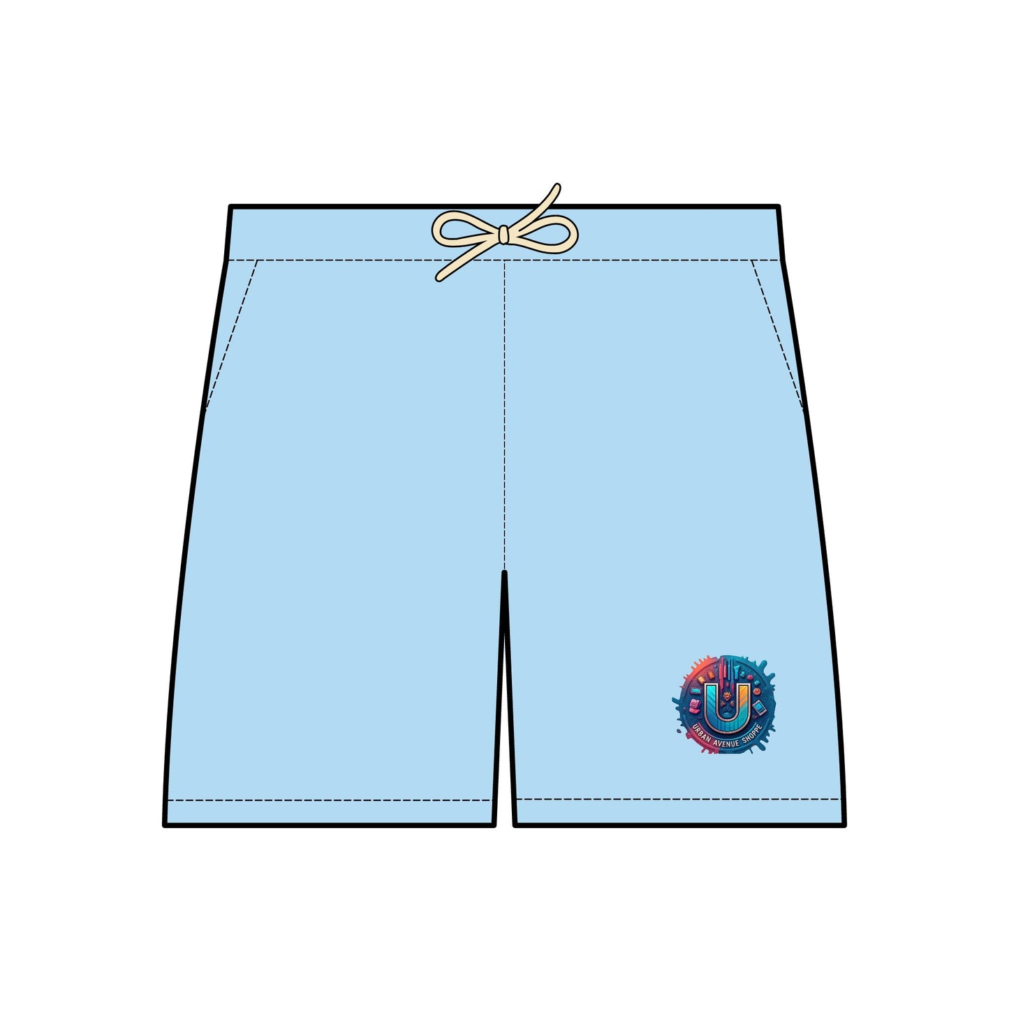 Unisex Lightweight Fleece Sweat Shorts with Graphic Print Logo - Perfect for Summer Leisure
