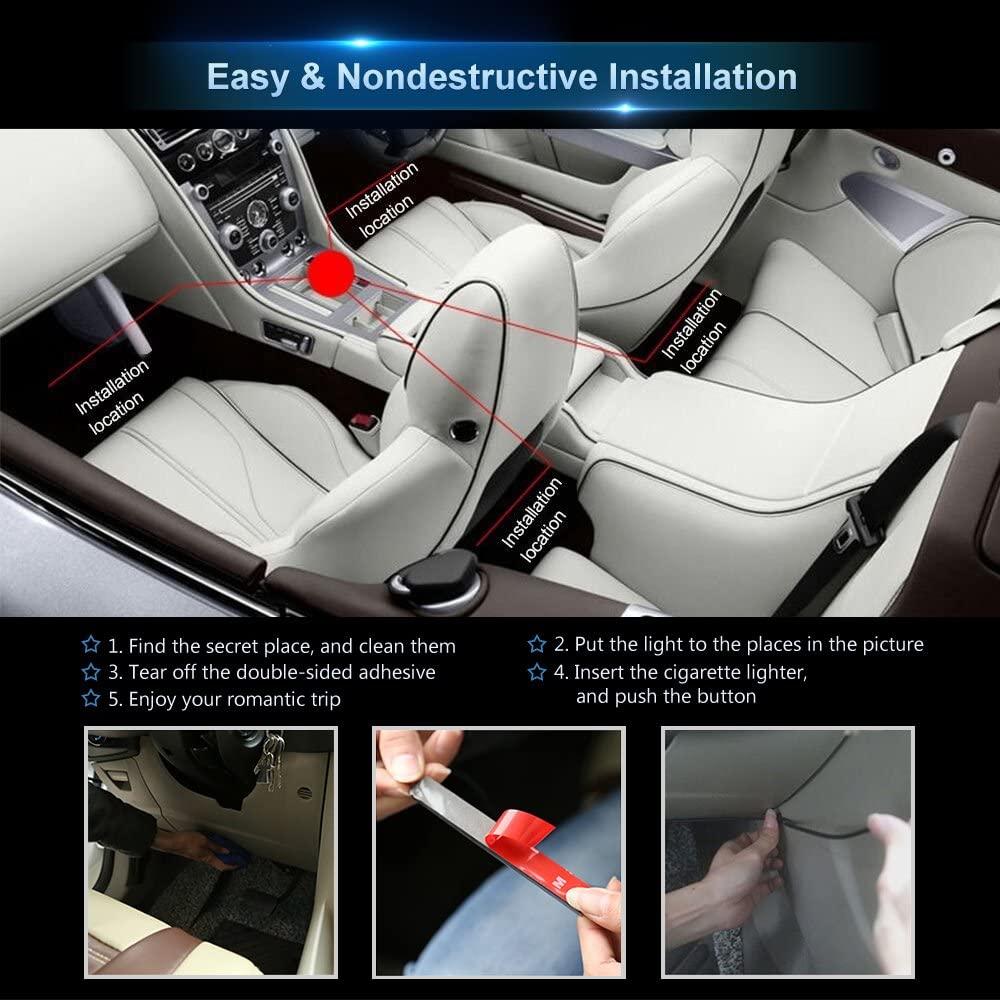 CruzeGlow SoundSync RGB Car LED Strips: Music-Activated Mood Lights