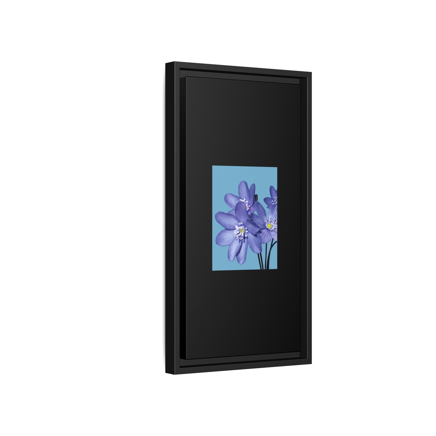 Framed Floral Canvas Art - Vibrant Blue Flower Decor