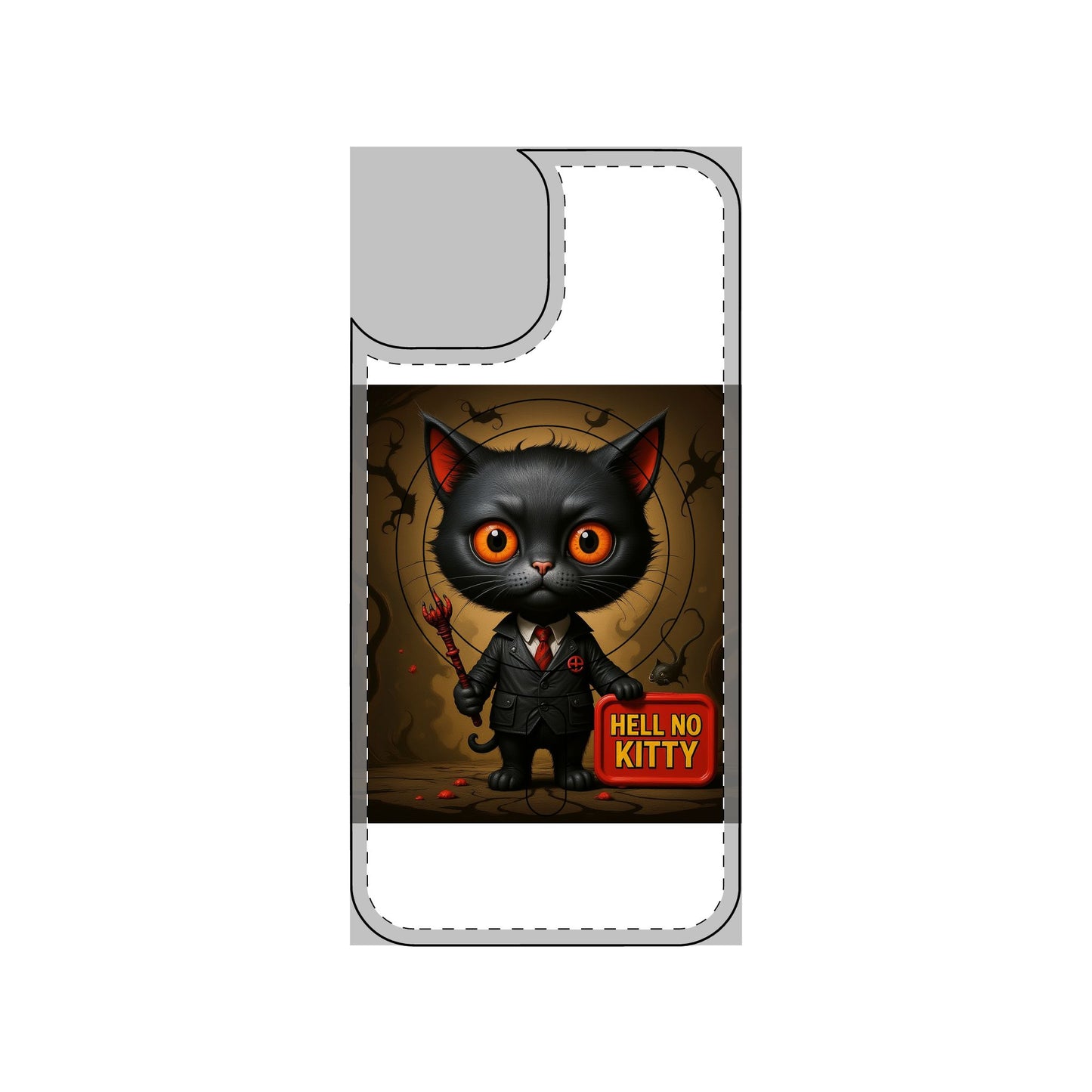 Hell No Kitty™ Magnetic Phone Case – Rebellious Cat Lover Cover for the Anti-Cute Crowd | Durable, Custom Fit Protection