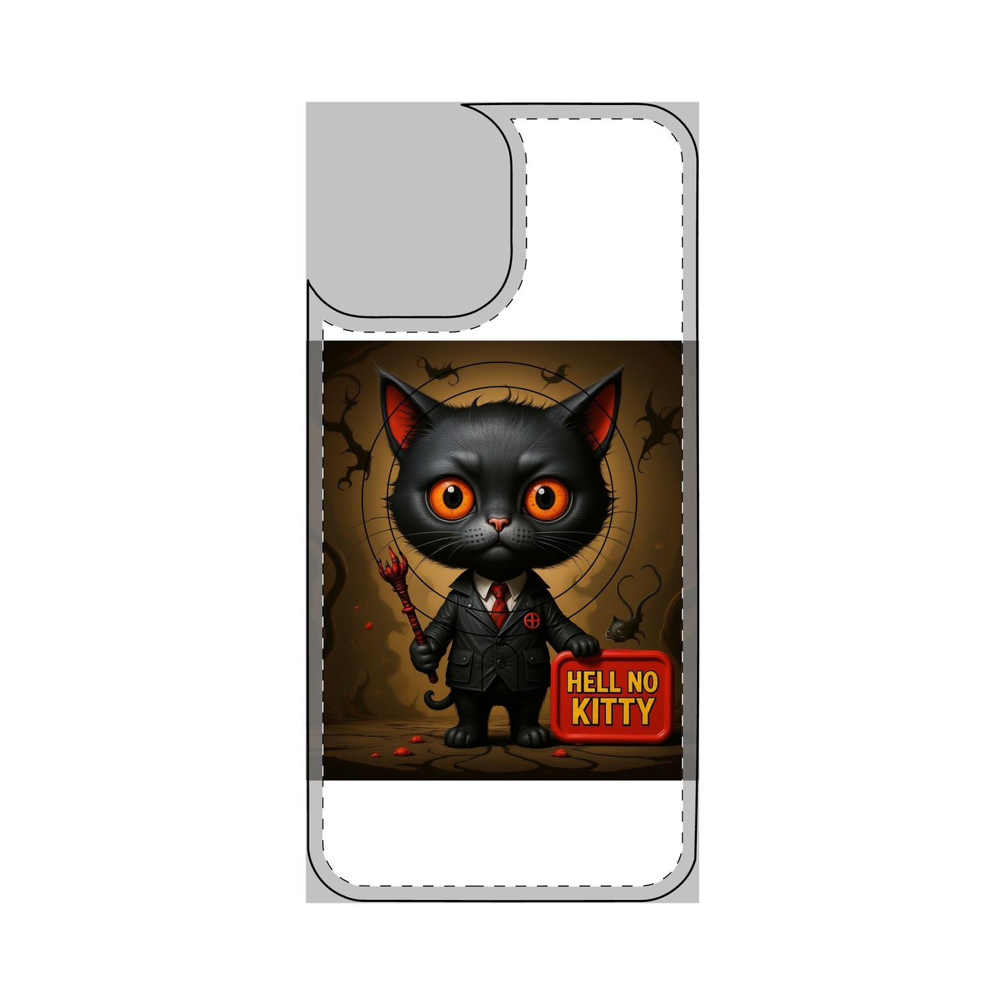 Hell No Kitty™ Magnetic Phone Case – Rebellious Cat Lover Cover for the Anti-Cute Crowd | Durable, Custom Fit Protection