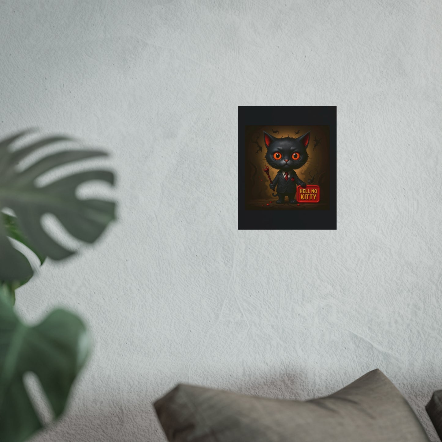 Hell No Kitty™ Fine Art Poster – Anti-Cute Cat Wall Art for Bold Spaces | Unique Decor for Cat Lovers with Attitude