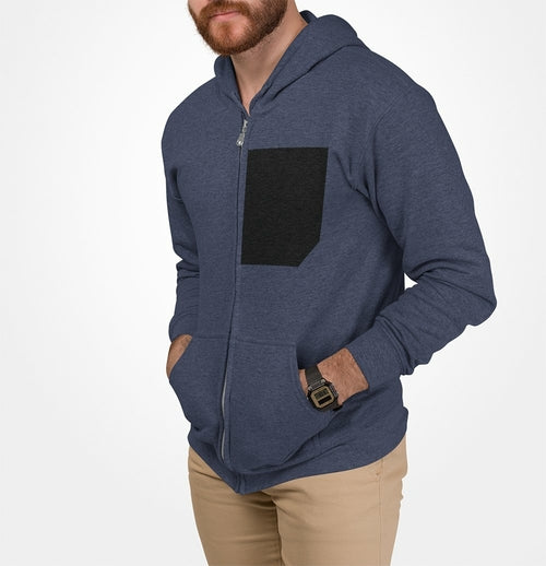 🖤 The Phantom Pocket™ Men's Faux Black Zip Hoodie