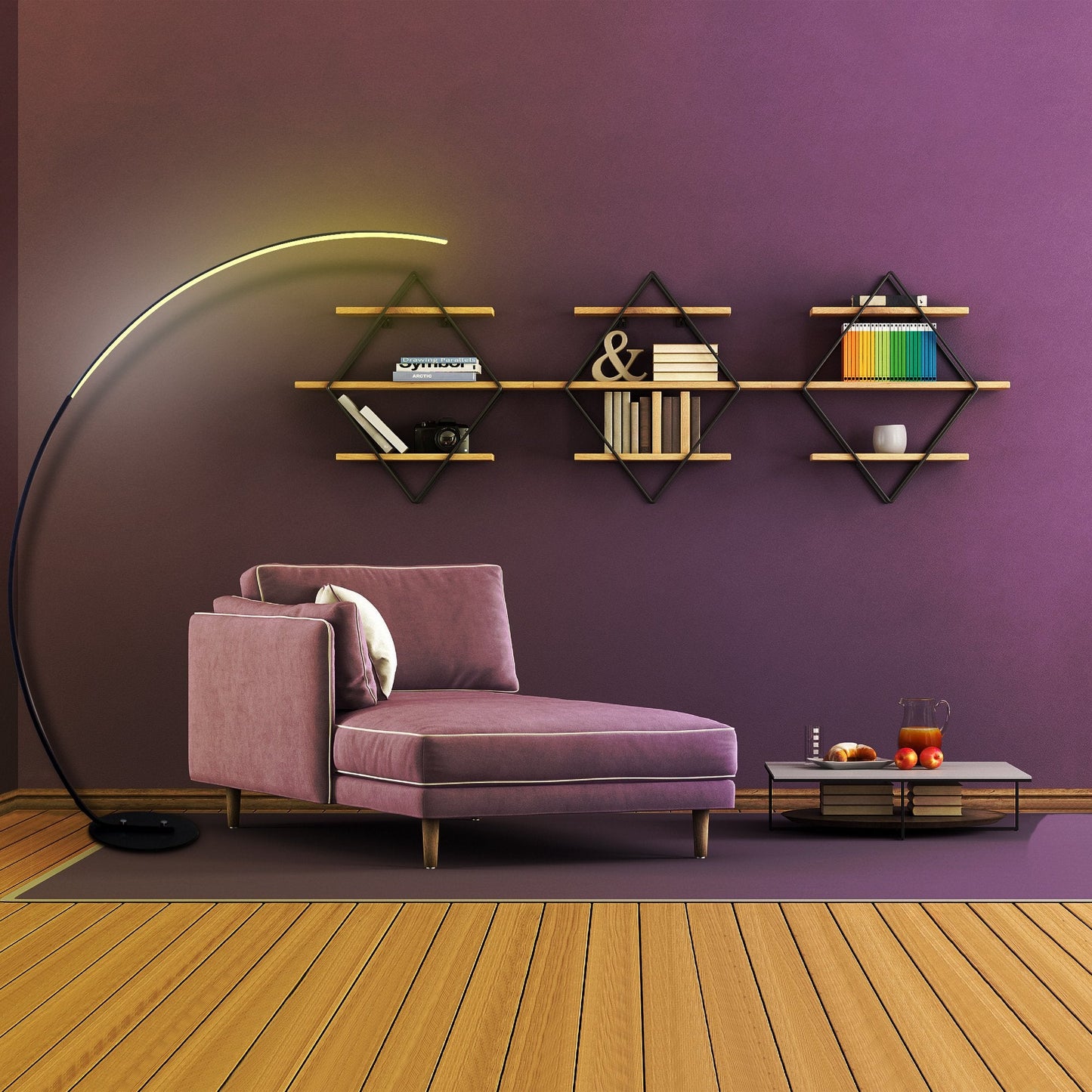 LumaCurve RGBW Floor Lamp Modern Arc Lighting