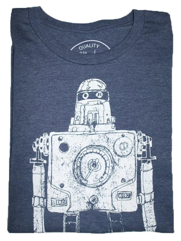 Mr. Roboto Graphic Tee Heather Navy Retro Robot Vibes