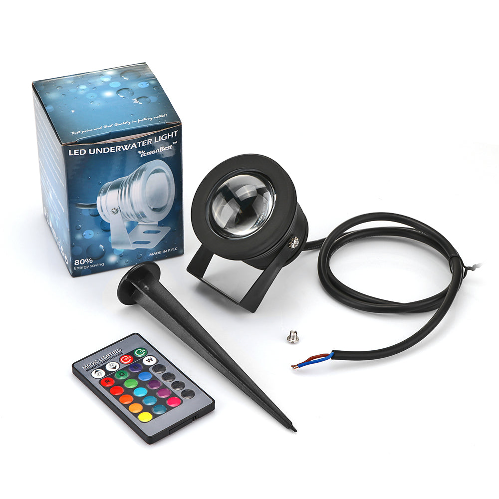 TerraGlow 10W RGB LED Lawn Spotlight with Remote Control