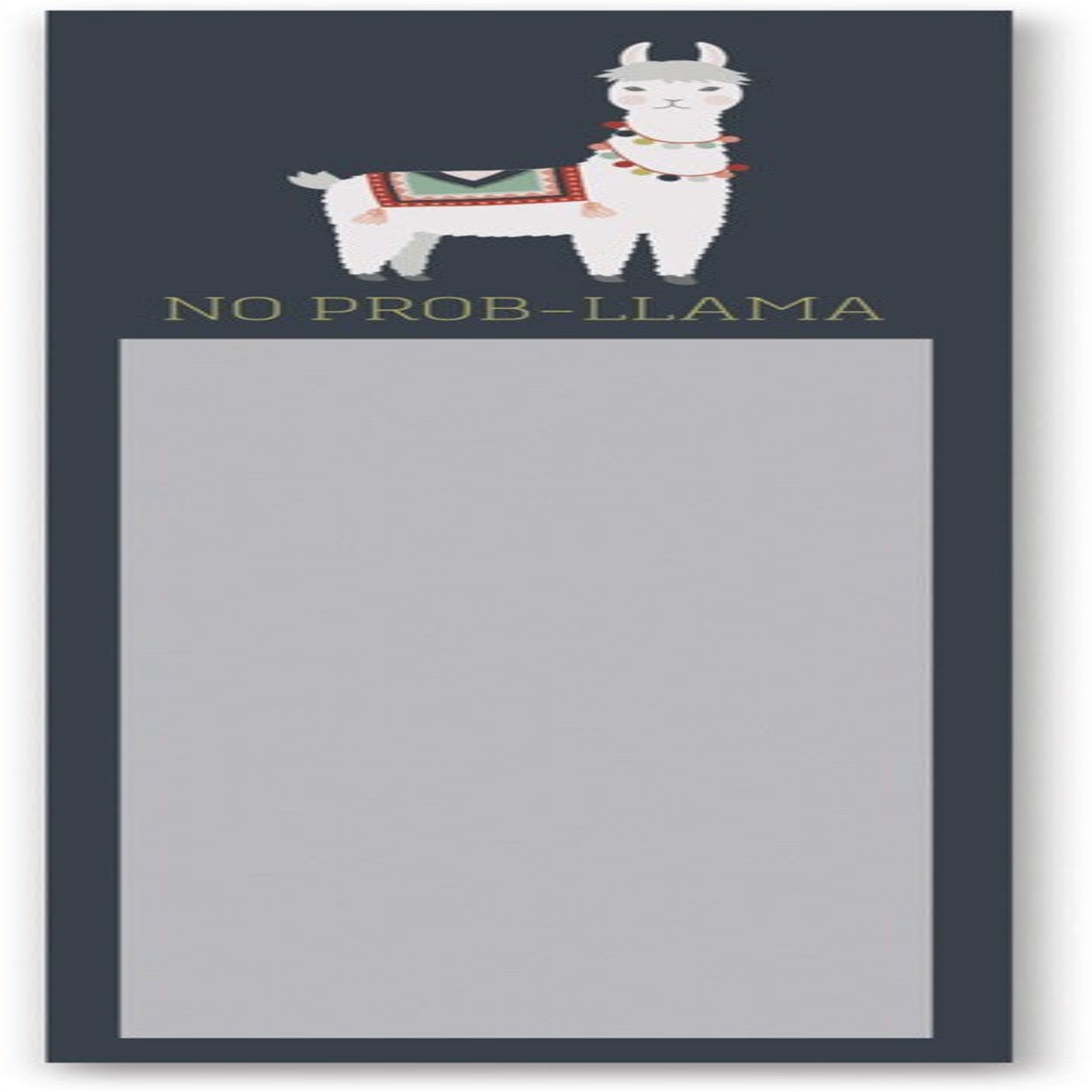 🦙 No Prob-Llama Magnetic Sticky Notepad – Navy Blue