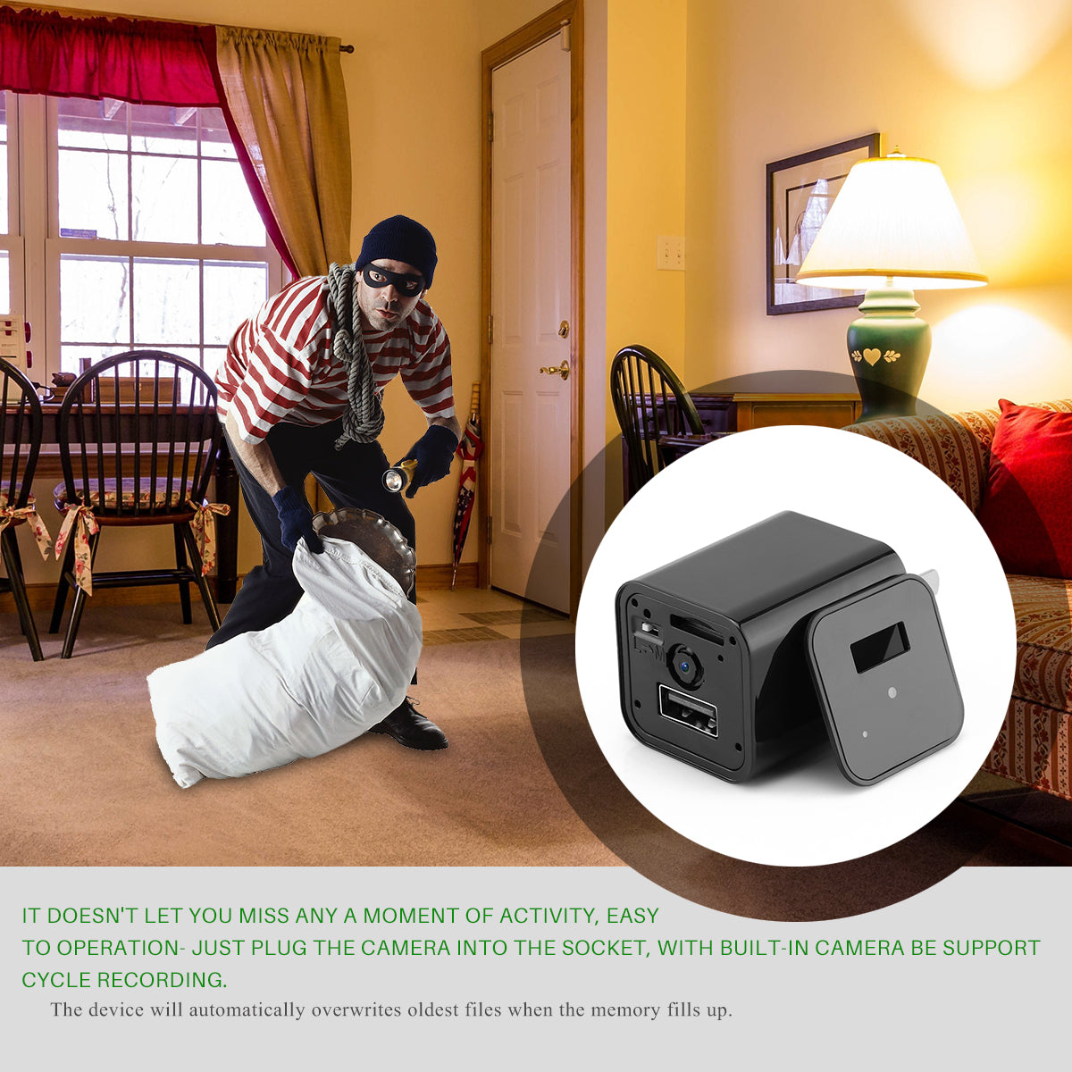 SneakyPlug™ 1080P USB Charger Cam – Your Invisible Roommate