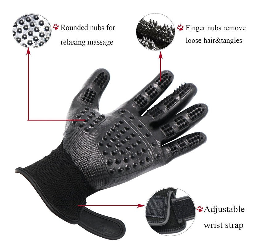 1 Pair Pet Grooming Gloves – Deshedding & Massaging Magic