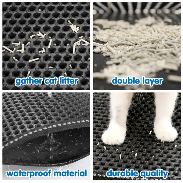 PawProof™ Double-Layer Cat Litter Mat – Traps Mess, Saves Stress