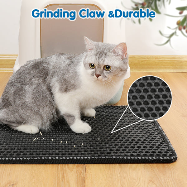 PawProof™ Double-Layer Cat Litter Mat – Traps Mess, Saves Stress