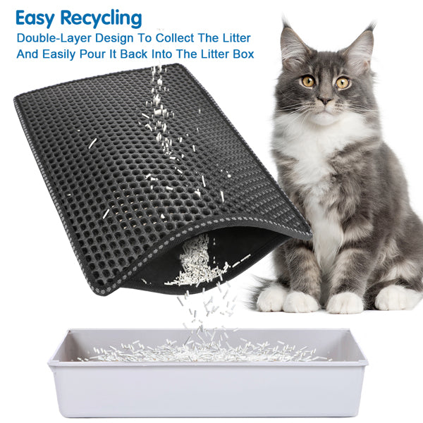 PawProof™ Double-Layer Cat Litter Mat – Traps Mess, Saves Stress