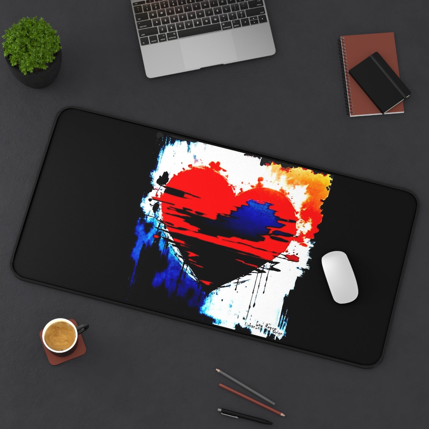 Painted Love Desk Pad for the Artsy Student or the Creative Individual