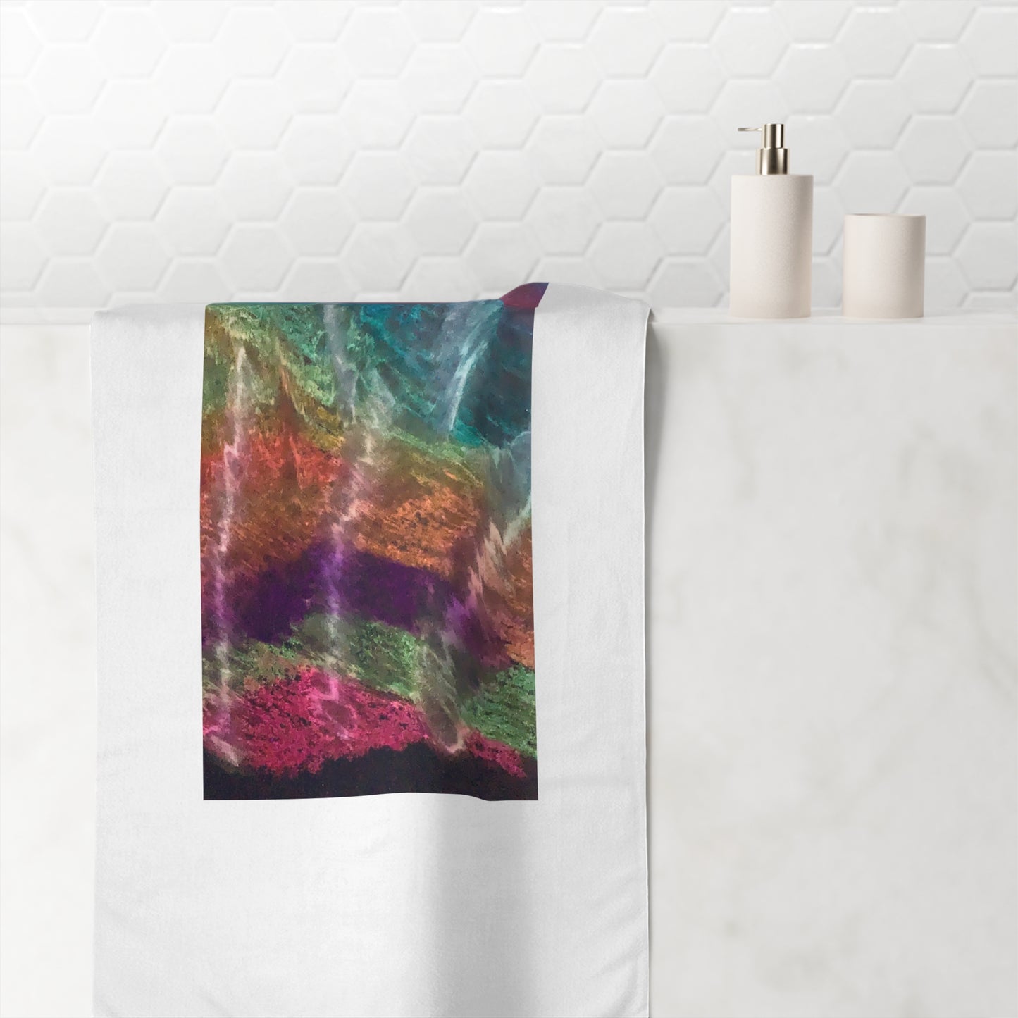 Mink-Cotton Towel by Law Rence – Featuring Original Art Nouveau Design