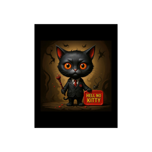 Hell No Kitty™ Fine Art Poster – Anti-Cute Cat Wall Art for Bold Spaces | Unique Decor for Cat Lovers with Attitude