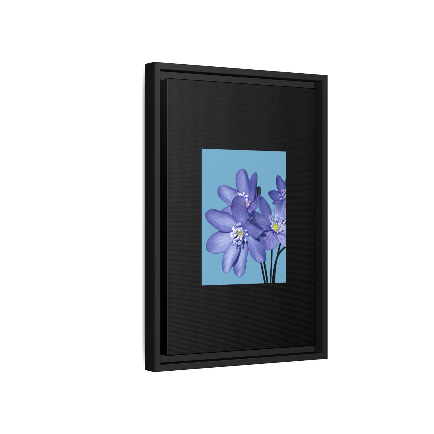 Framed Floral Canvas Art - Vibrant Blue Flower Decor