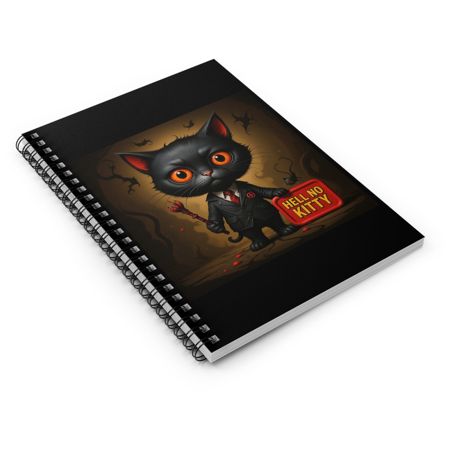 Hell No Kitty™ Spiral Notebook – Snarky Cat Journal for School, Gifting & Mischief
