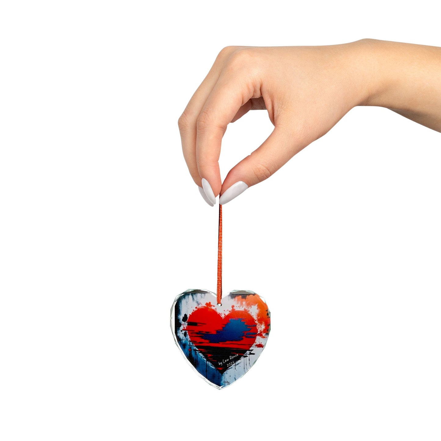The Bleeding Heart 2025 Design Crystal Glass Ornament by Law Rence