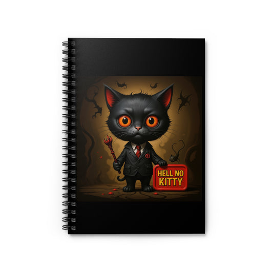 Hell No Kitty™ Spiral Notebook – Snarky Cat Journal for School, Gifting & Mischief