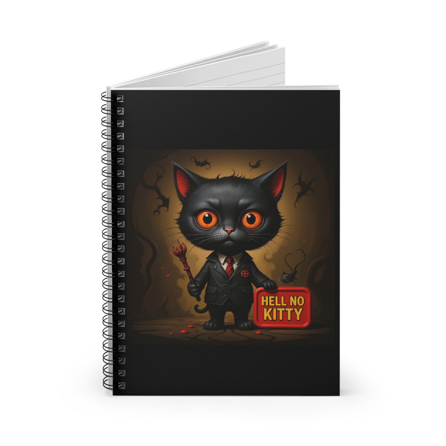 Hell No Kitty™ Spiral Notebook – Snarky Cat Journal for School, Gifting & Mischief